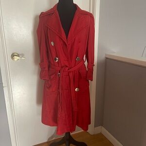 Laundry by Design Scarlet Trench Coat with Silver Accents